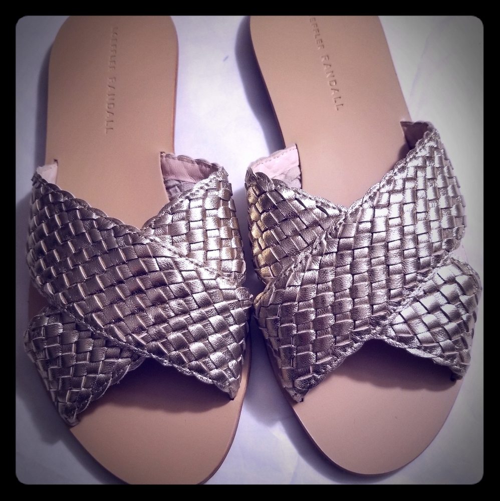 Loeffler Randall Claudie Metallic Woven Sandals